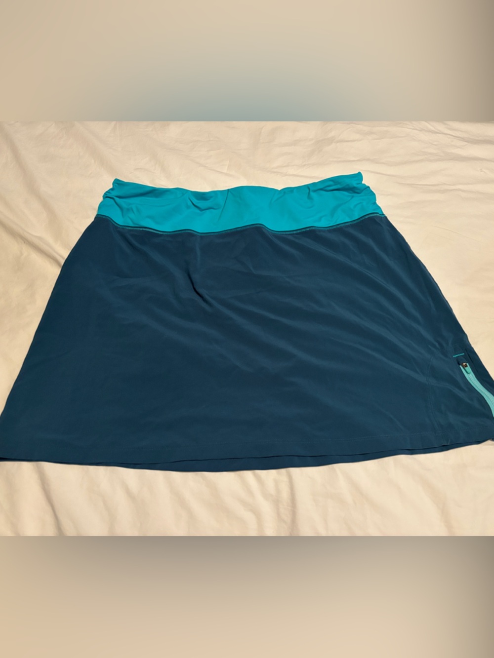 Title Nine Teal Two-Tone Athletic Skort with Contrast Waist